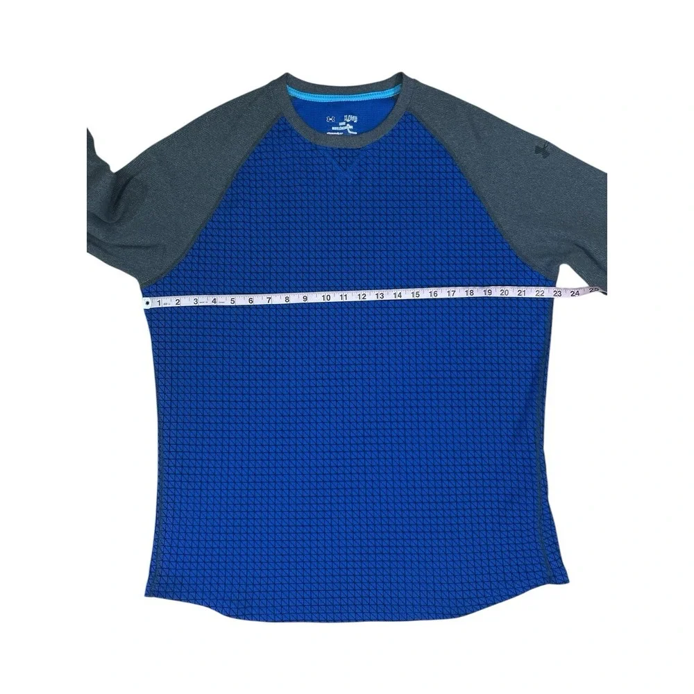 UNDER ARMOUR  All Season Long Sleeve Henley‎ Thermal Shirt Blue Grey SZ XL